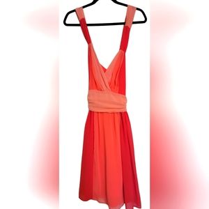 Medium sheer lace blush red dress